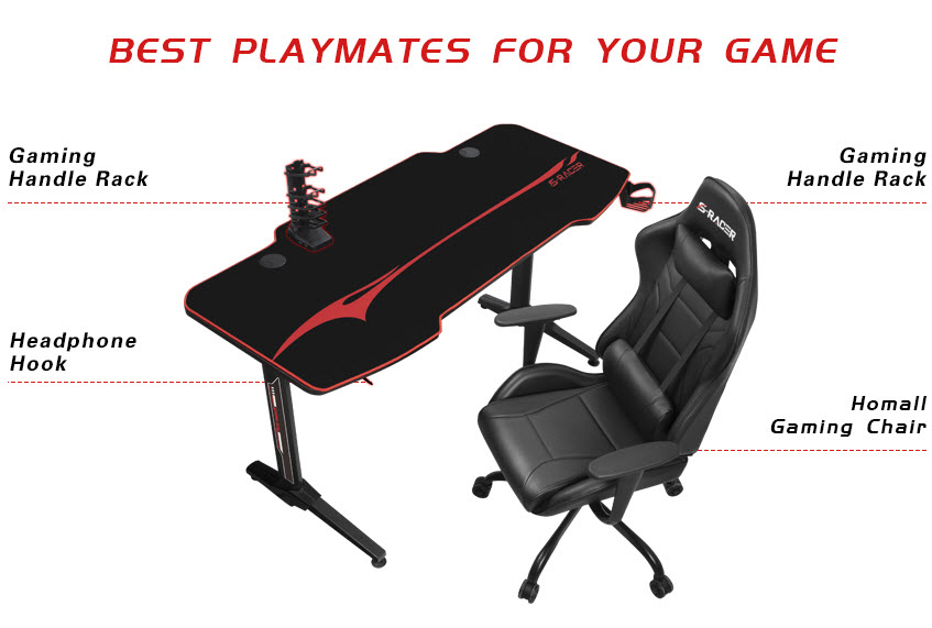 Homall 55 Inch Ergonomic Gaming Desk-a7